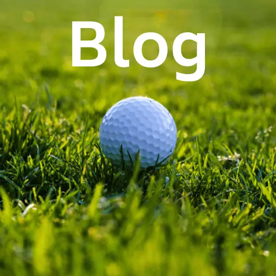 Golf ball on Golf green with Blog written on it