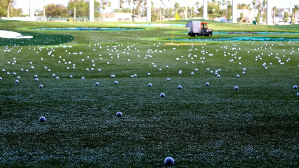 Field of golf balls