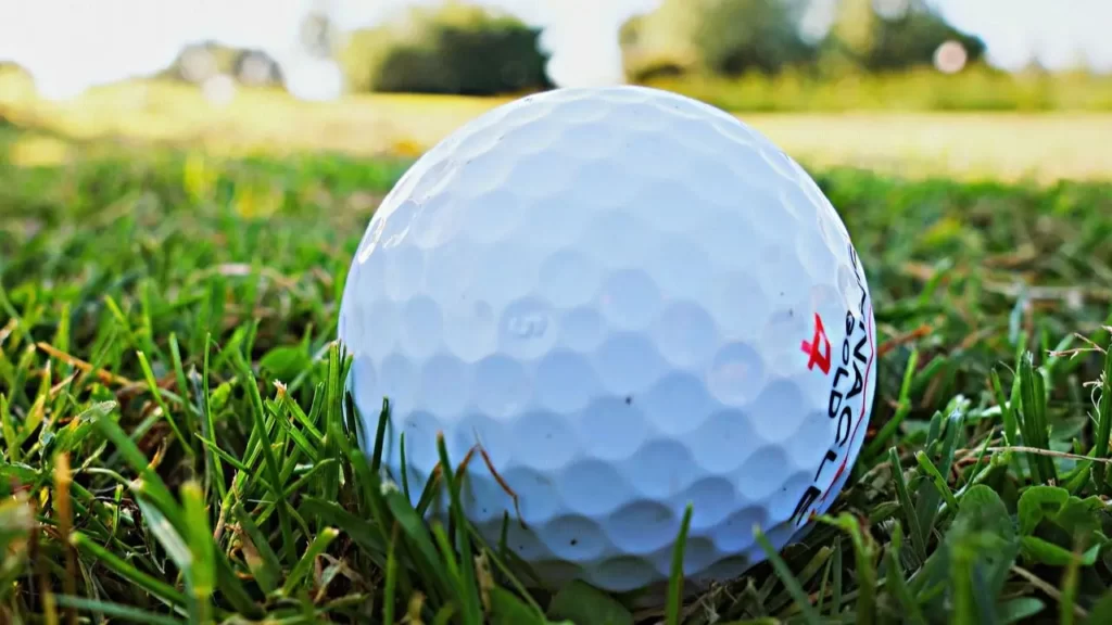 Golf ball sitting on grass
