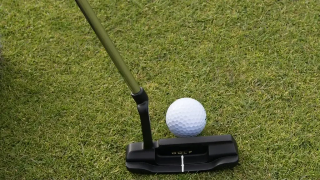 Golf wedge hitting golf ball on golf course reshafted