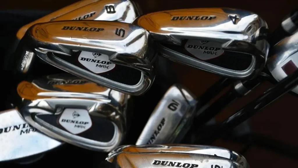 A golf bag full of golf irons