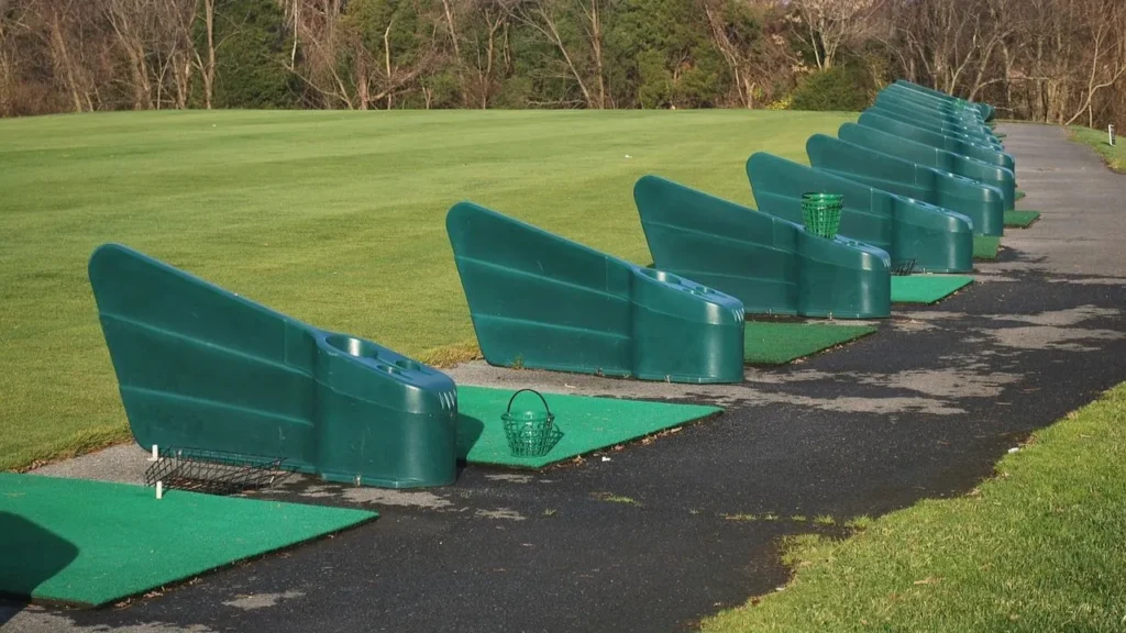 A golf driving range ready for action